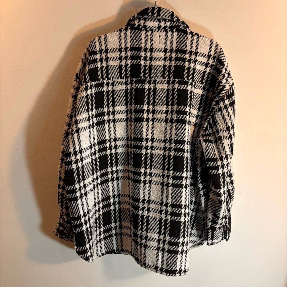 DENVER HAYES Sz L Oversized Shacket Houndstooth Plaid Unlined NEW WITH TAG Shirt - Picture 7 of 9